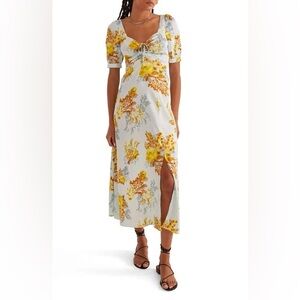 Favorite Daughter Floral Midi Dress - Yellow and Orange